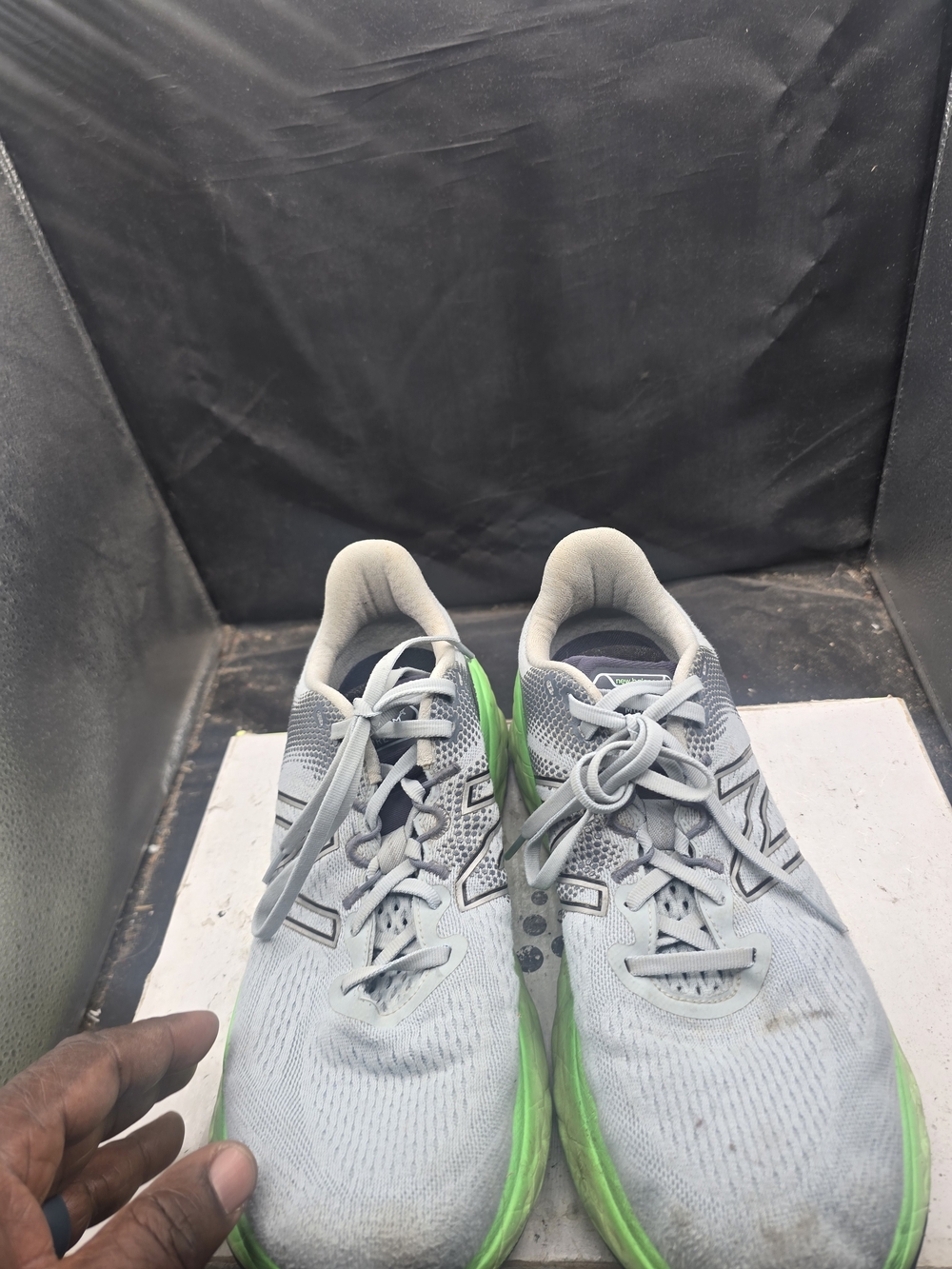 New Balance Gray Sneakers with Green Midsoles
